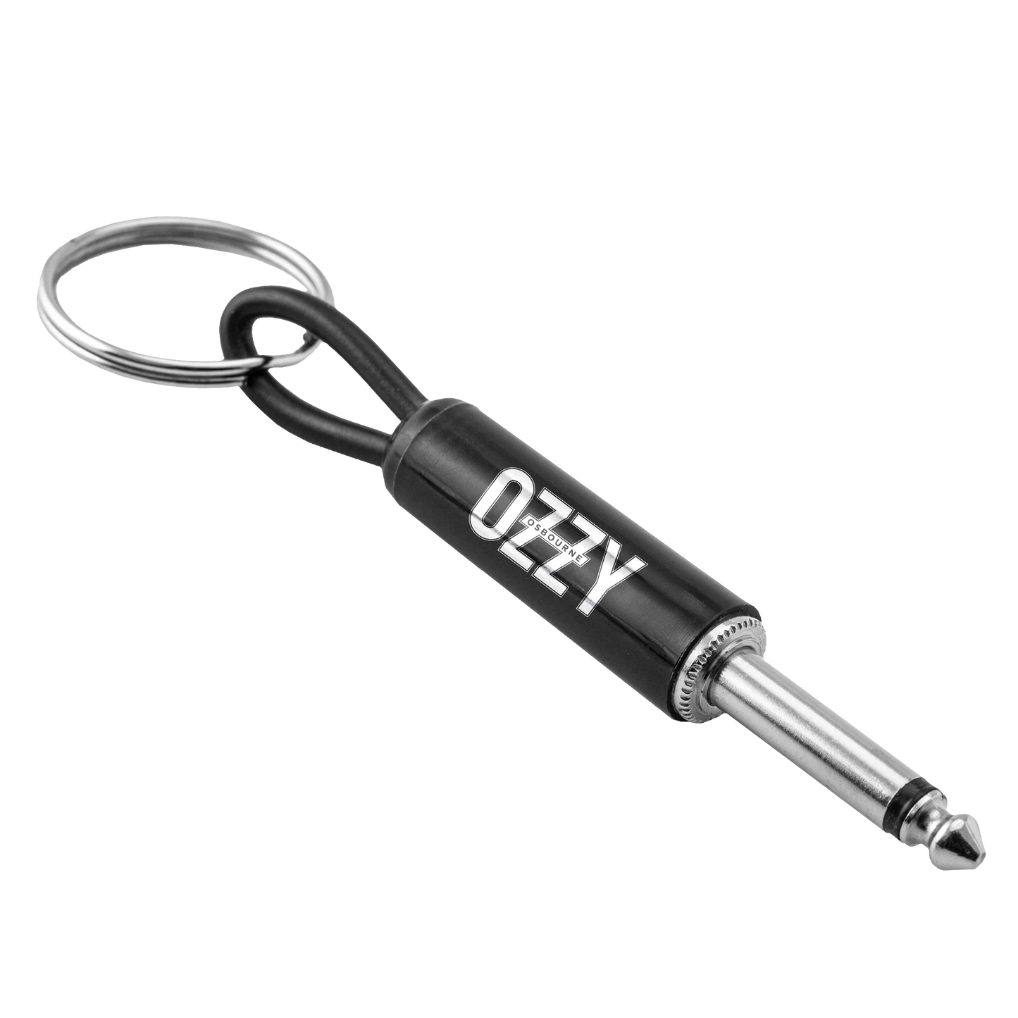 Ozzy White Logo Guitar Plug Keychain