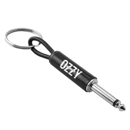 Ozzy White Logo Guitar Plug Keychain